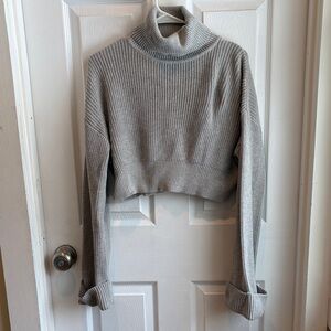 Edikted Light Gray XS/S Ribbed Knit Sweater